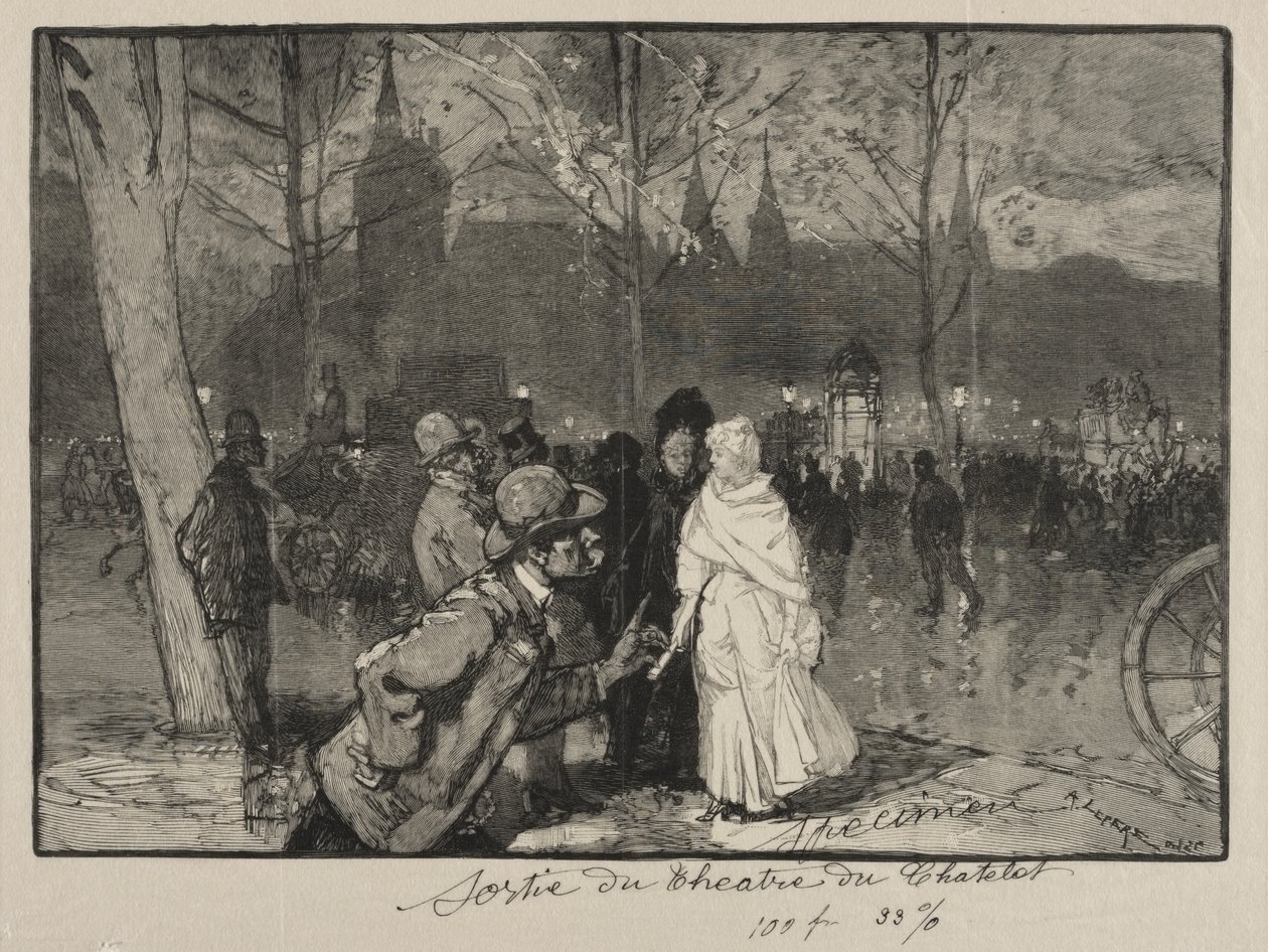 Odchod z divadla Chatelet od Auguste Louis Lepère