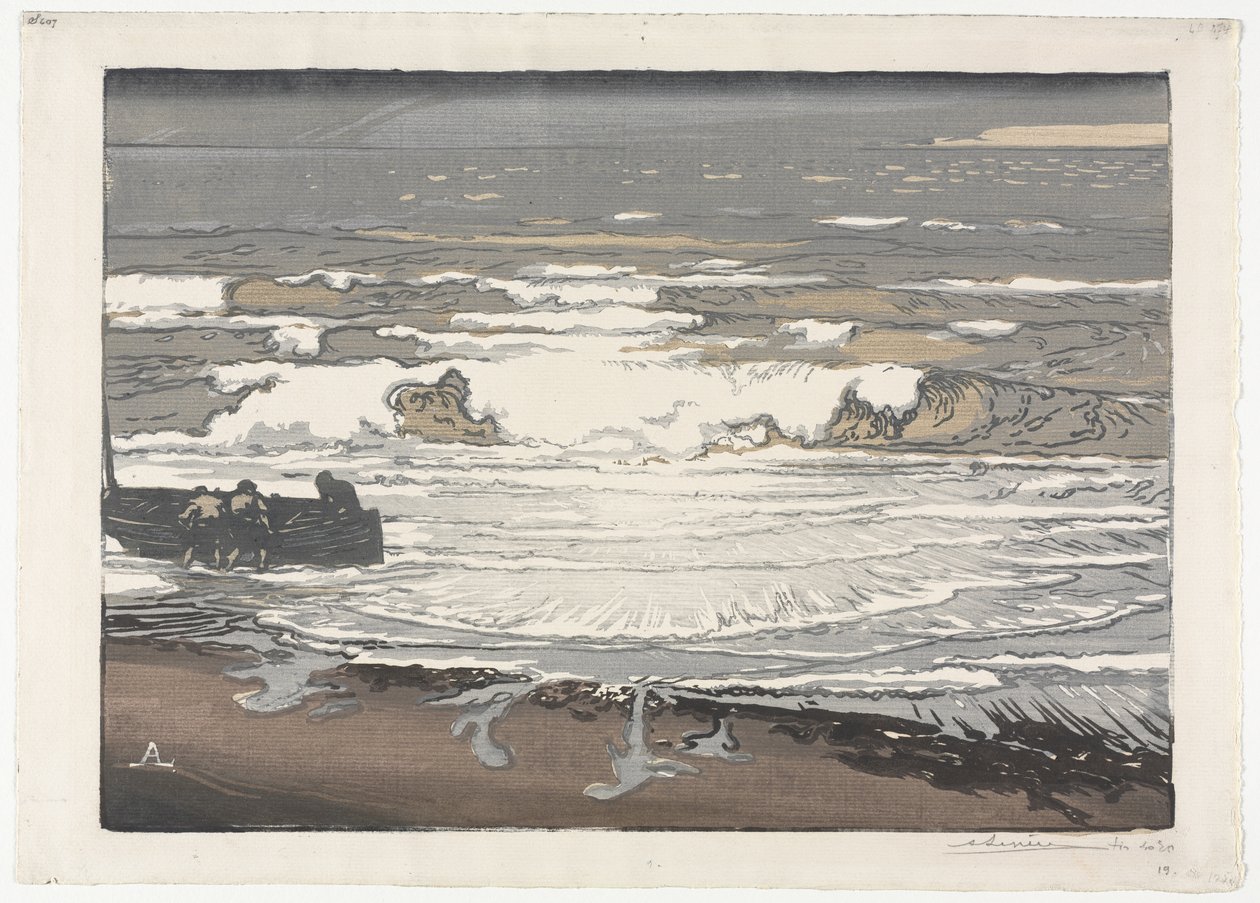 Breaking Waves, Příliv září 1901 od Auguste Louis Lepère