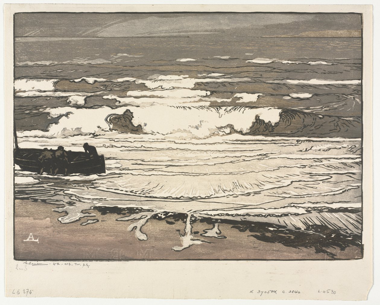Breaking Waves, Příliv září 1901 od Auguste Louis Lepère