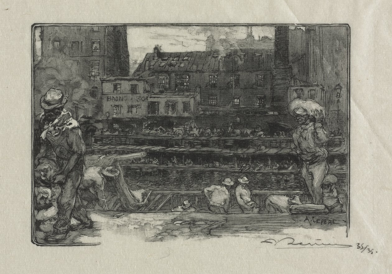 Vykladače sádry (Canal St. Martin) od Auguste Louis Lepère