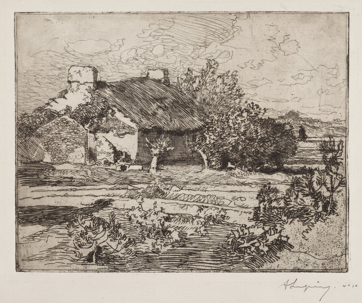 Old Bourrine, Dům Maraisů, Vendée od Auguste Louis Lepère