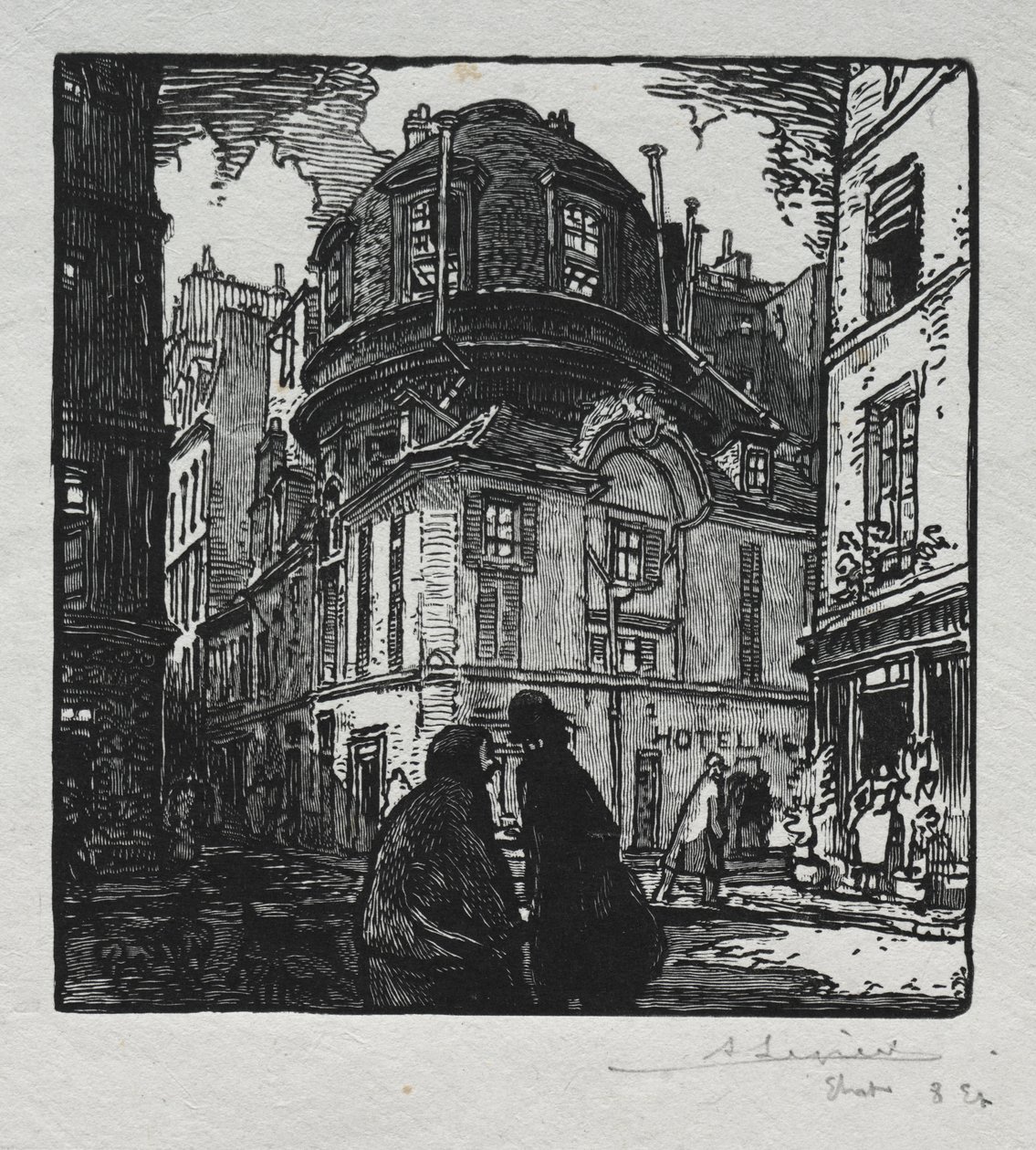 Pohled na hotel Colbert od Auguste Louis Lepère