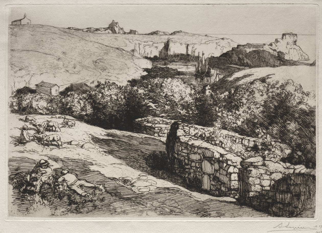 Pohled na přístav La Meule od Auguste Louis Lepère