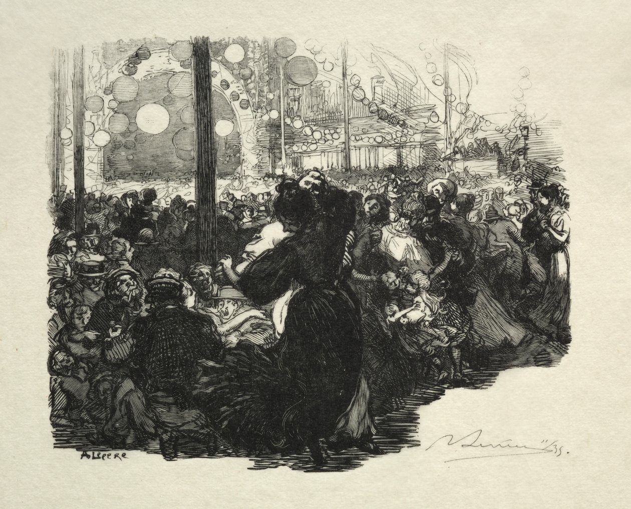 14. července, Rue de Belleville, 10 hodin. od Auguste Louis Lepère
