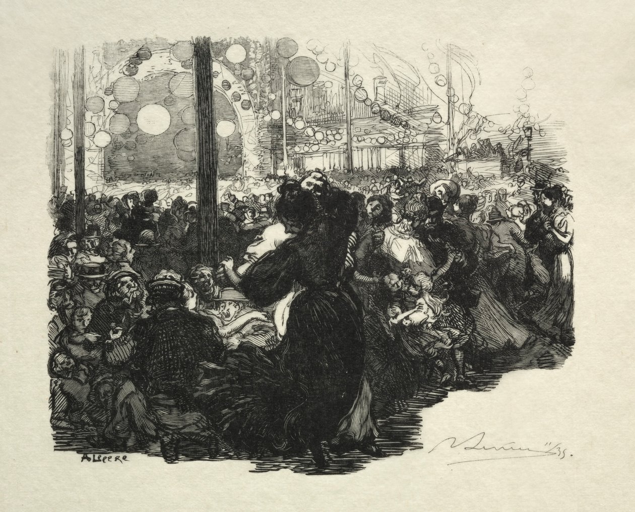 14. července, Rue de Belleville, 10 hodin. od Auguste Louis Lepère