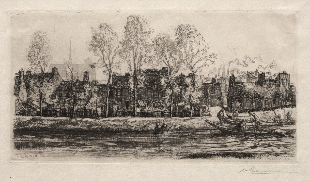 Amiens, břehy Sommy od Auguste Louis Lepère