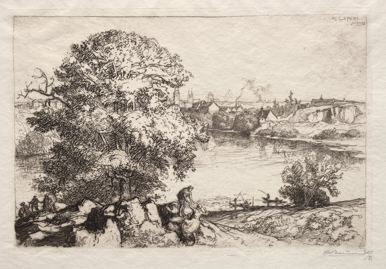 Angers: St. Nicolas Pond od Auguste Louis Lepère