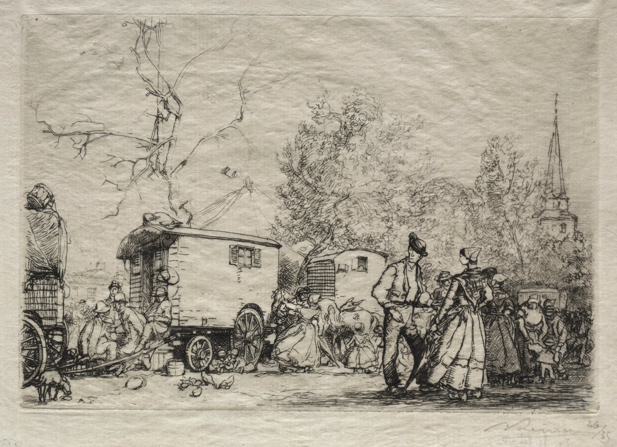 Na veletrhu St. Jean de Mont, 1906. od Auguste Louis Lepère