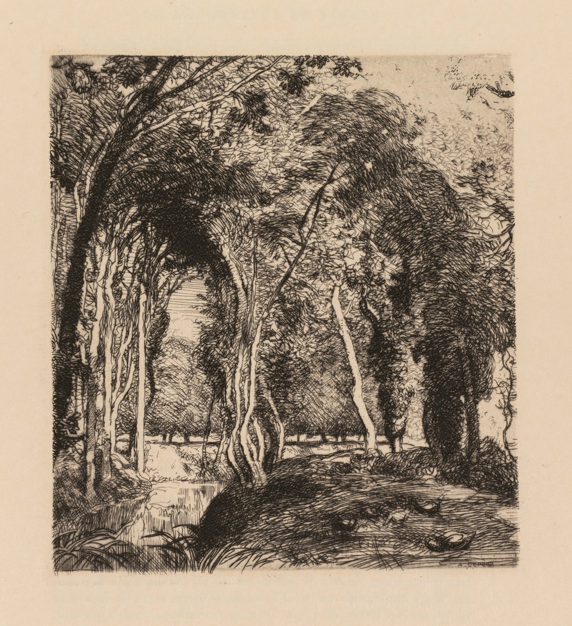 Auguste Lepère: Podrost, v La Rigonette (Vendèe) od Auguste Louis Lepère