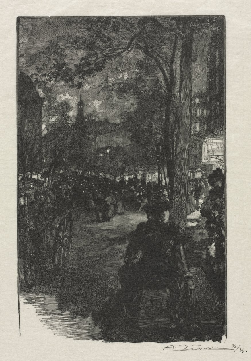 Boulevard Montmartre, večer od Auguste Louis Lepère