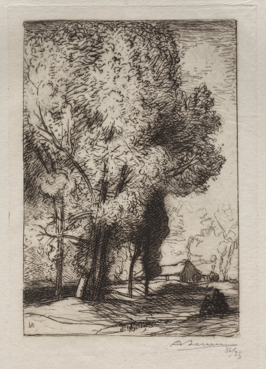 Bourrine v topolech od Auguste Louis Lepère