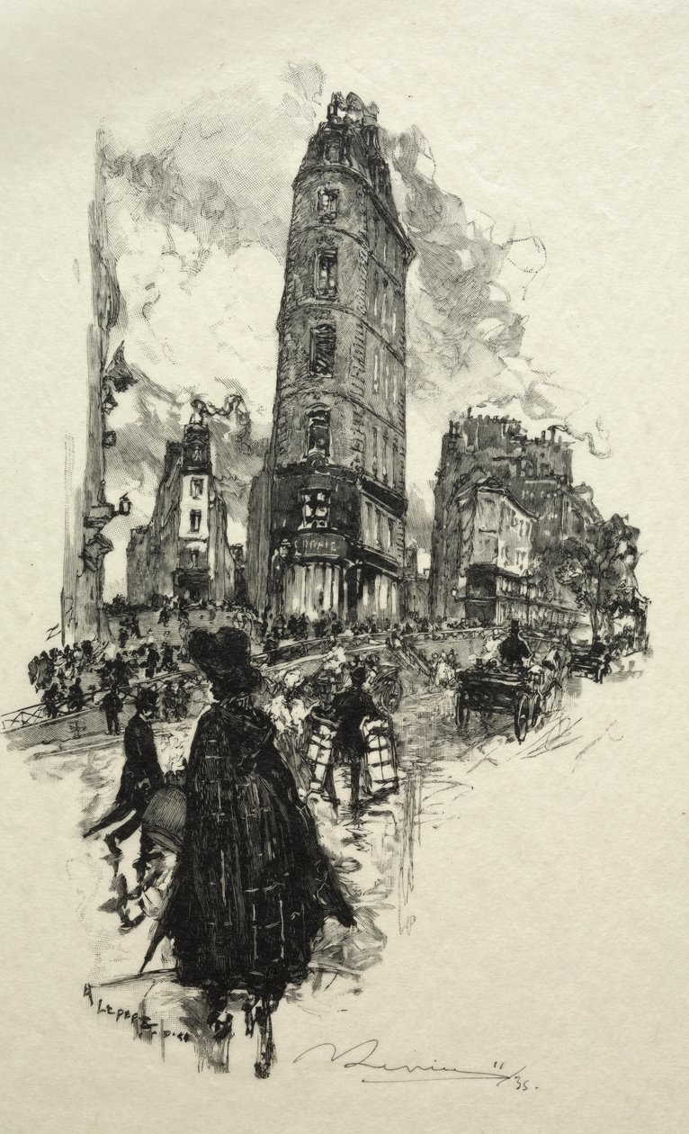 Roh Měsíční ulice od Auguste Louis Lepère