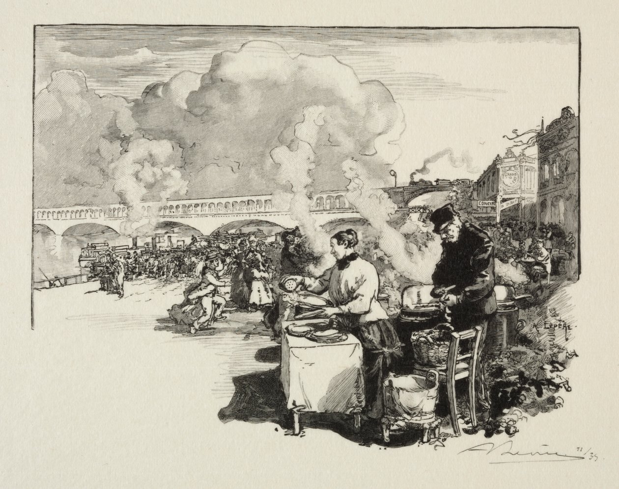 Přistávací plocha pro omnibusové čluny od Auguste Louis Lepère