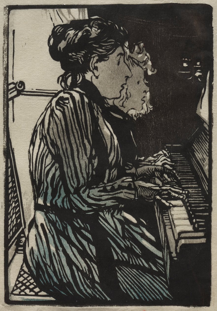 Etude a Quatre Mains, 1890. od Auguste Louis Lepère