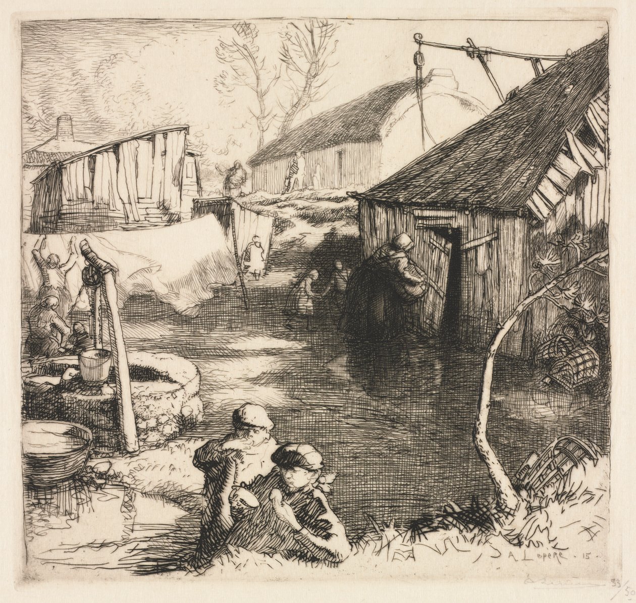 Rybářská čtvrť (Saint-Jean-de-Monts) od Auguste Louis Lepère
