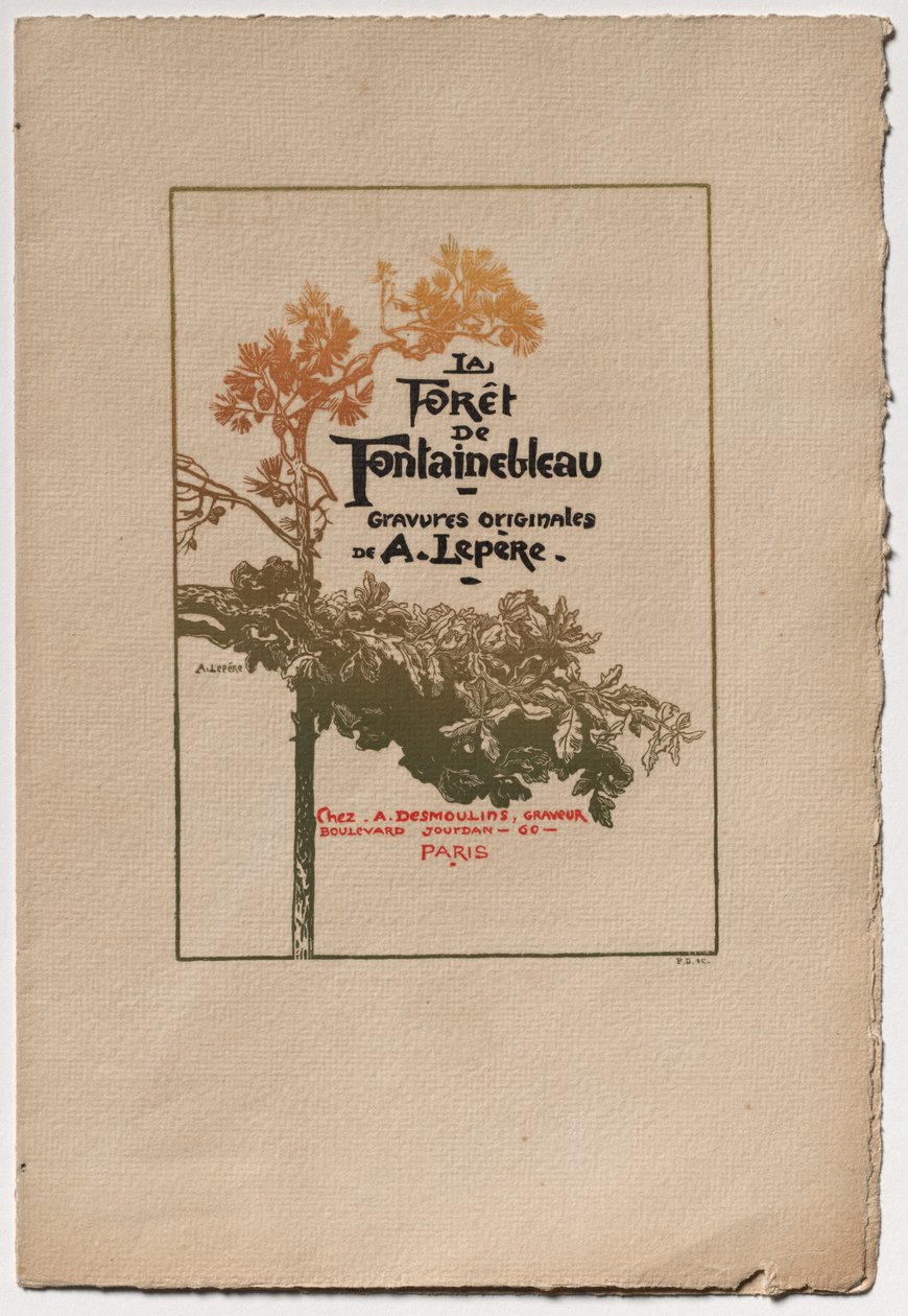 Fontainebleau Forest: Reklama na Fontainebleau Forest La Forêt de Fontainebleau, 1890. od Auguste Louis Lepère
