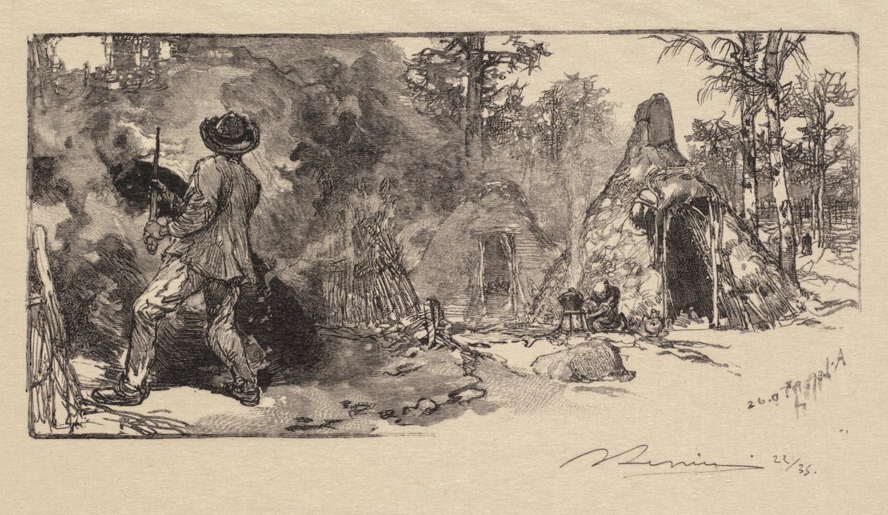 Fontainebleau Forest: Uhlíři od Auguste Louis Lepère