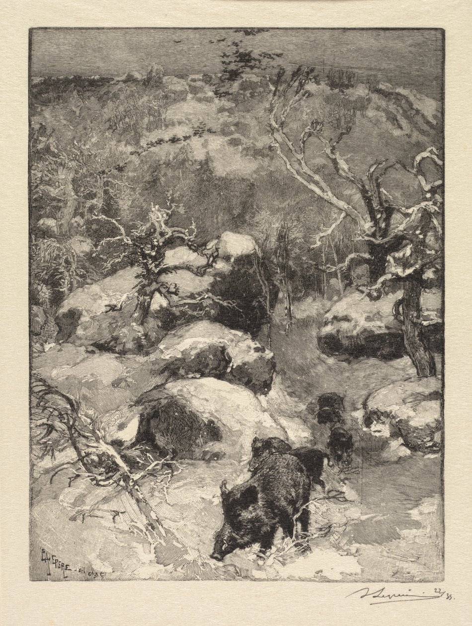 Fontainebleau Forest: Cuvier-Châtillon Cliff La Forêt de Fontainebleau: Roche Cuvier-Châtillon, 18 od Auguste Louis Lepère
