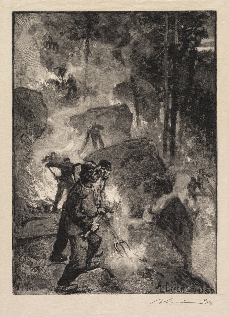 Fontainebleau Forest: Fern Burners od Auguste Louis Lepère