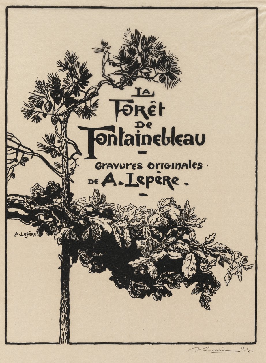 Fontainebleau Forest: Frontispiece Les Fontainebleau: Frontispiece, 1908. od Auguste Louis Lepère