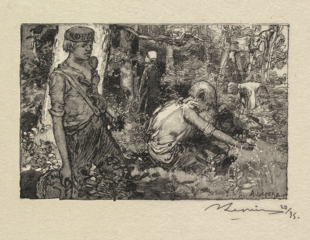 Fontainebleau Forest: Gatherine Konvalinka od Auguste Louis Lepère