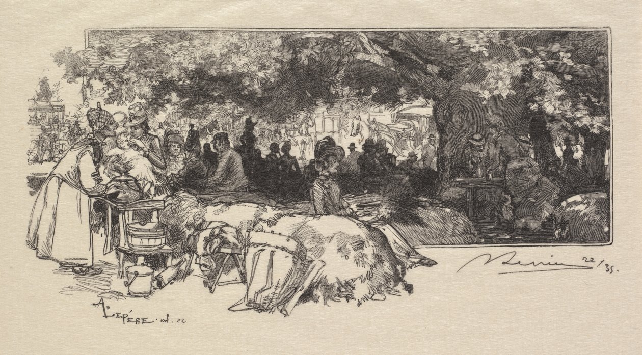 Fontainebleau Forest: Jídelna matky Pichardové od Auguste Louis Lepère