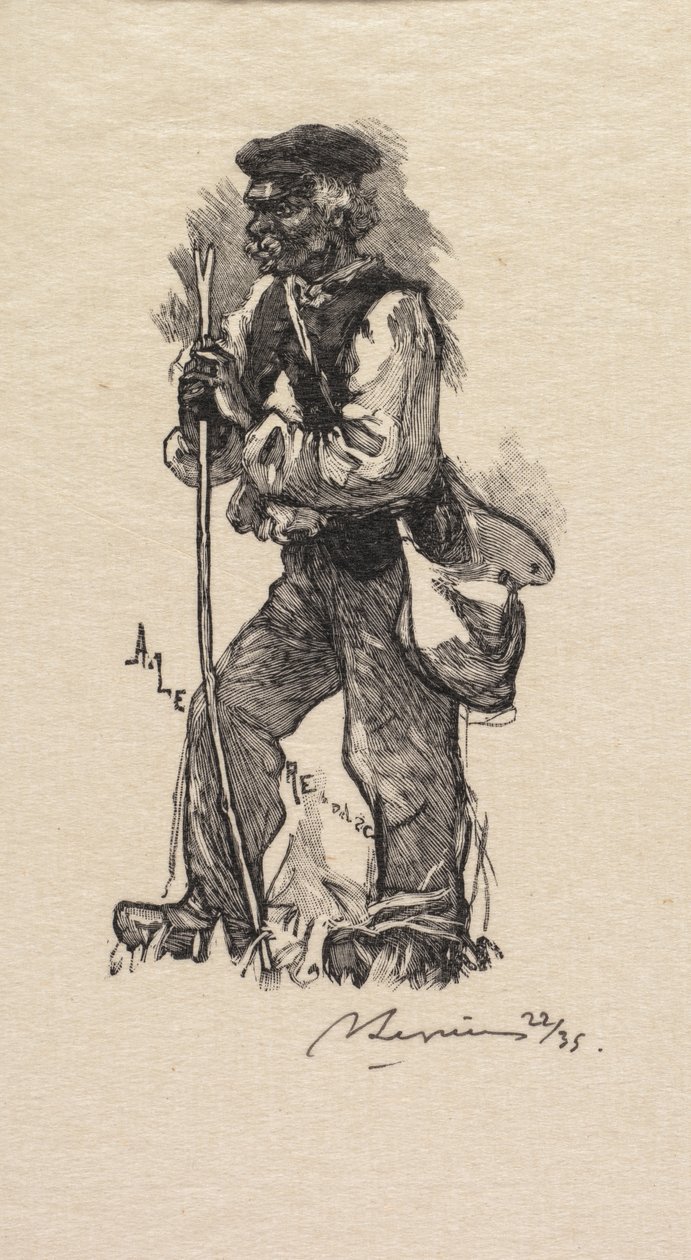 Les Fontainebleau: Obchodník s hady Les Fontainebleau: Lovec hadů, 1890. od Auguste Louis Lepère