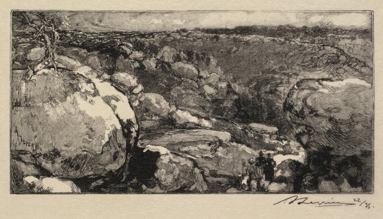Fontainebleau Forest: Cirque of Long-Rocher od Auguste Louis Lepère