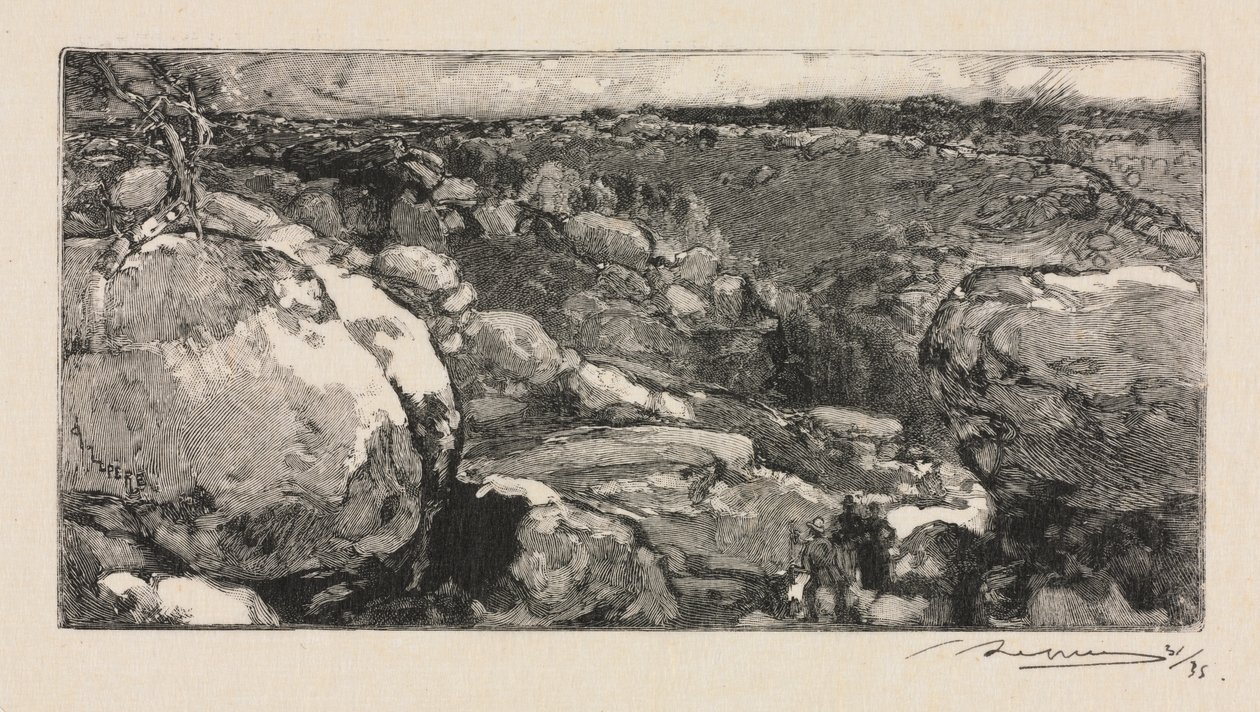 Fontainebleau Forest: Cirque of Long-Rocher od Auguste Louis Lepère
