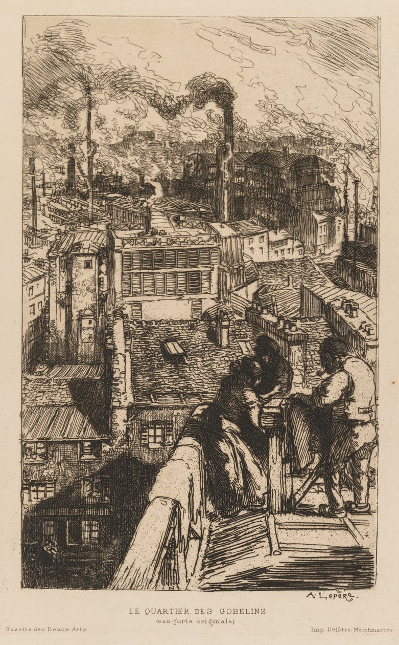 Gazette des Beaux-Arts: Čtvrť gobelínů od Auguste Louis Lepère