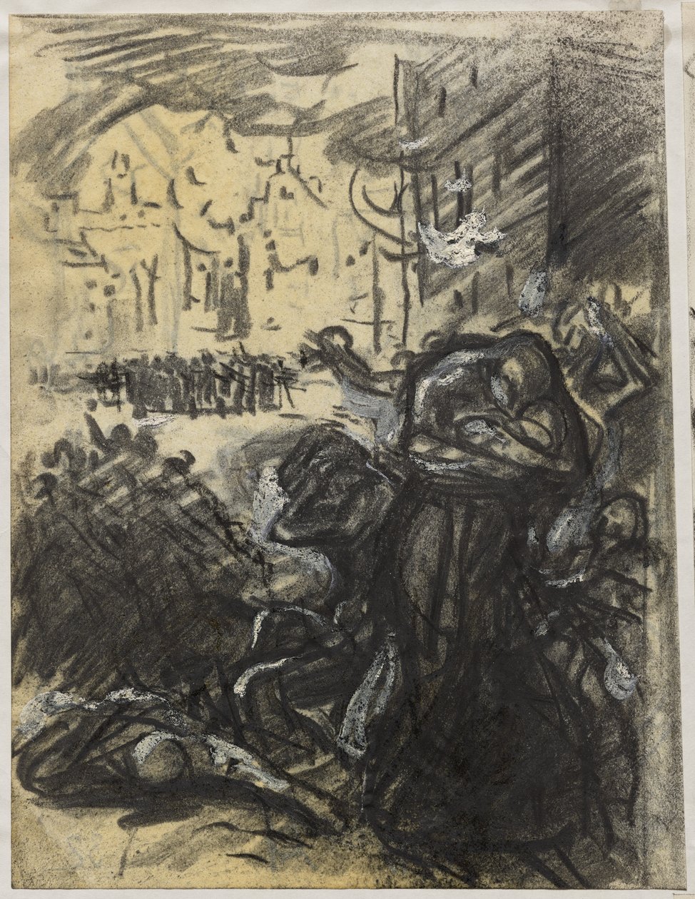 Požár v Louvain od Auguste Louis Lepère
