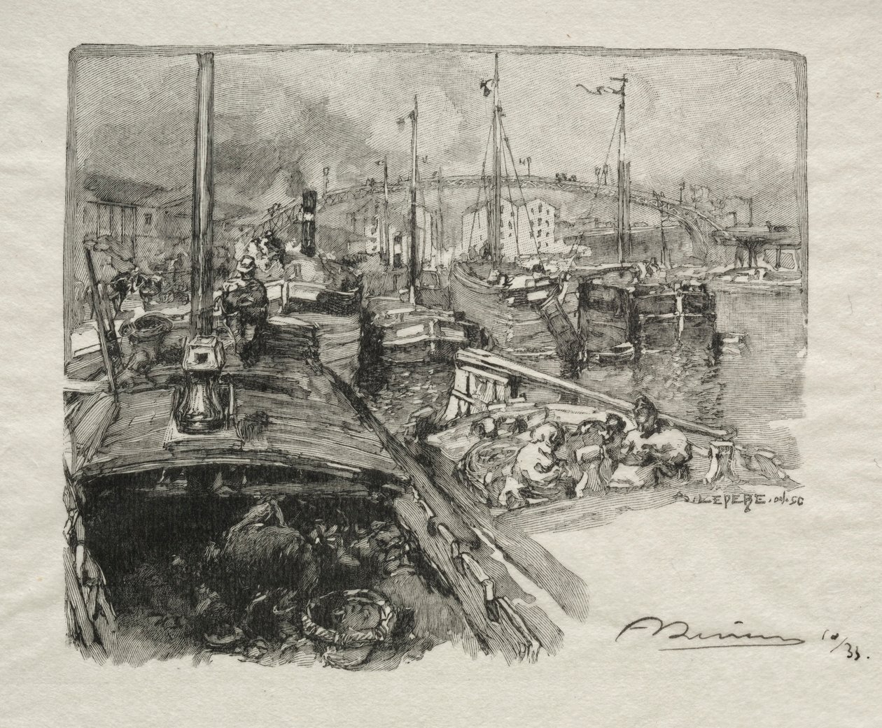 Bassin de la Villette. od Auguste Louis Lepère