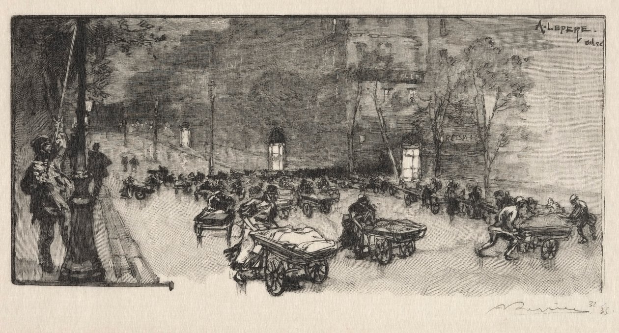 Boulevard, na rohu Faubourg Montmartre od Auguste Louis Lepère