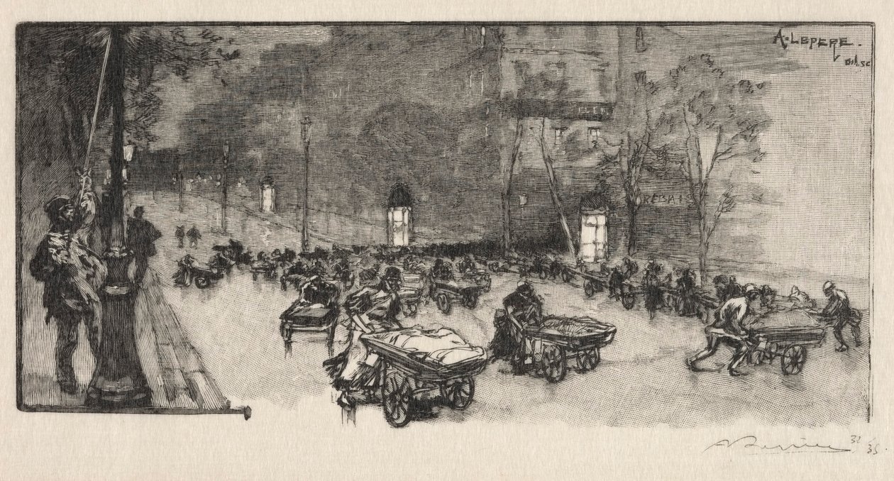 Boulevard, na rohu Faubourg Montmartre, 1890. od Auguste Louis Lepère