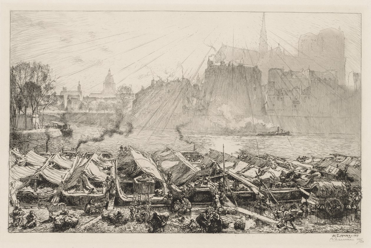 Velký jablečný trh, 1917. od Auguste Louis Lepère
