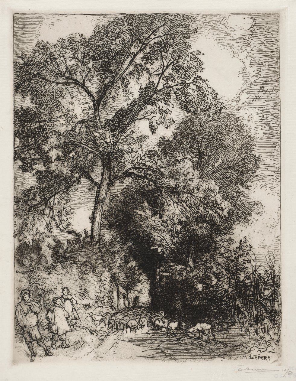 Návrat stáda, Crèvecoeur od Auguste Louis Lepère
