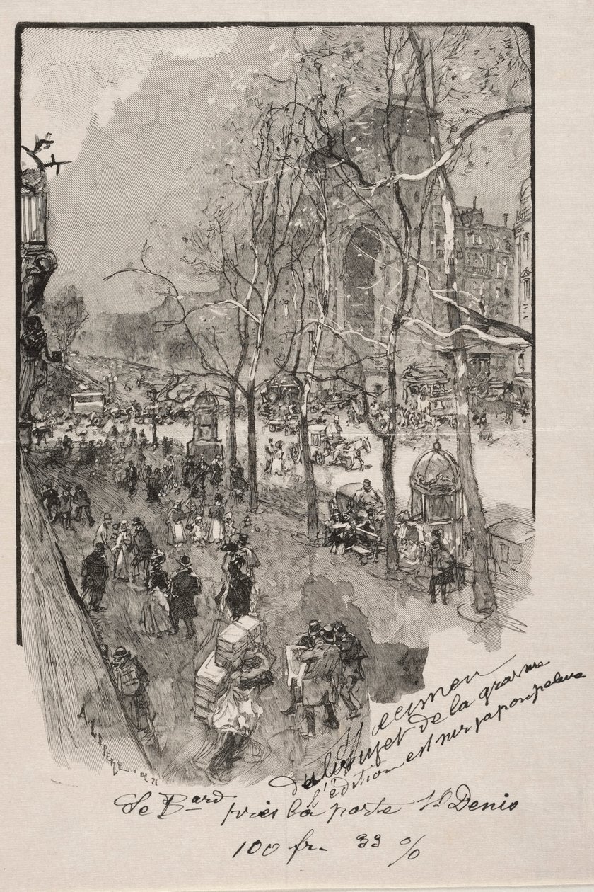 Boulevards, poblíž Porte St. Denis od Auguste Louis Lepère