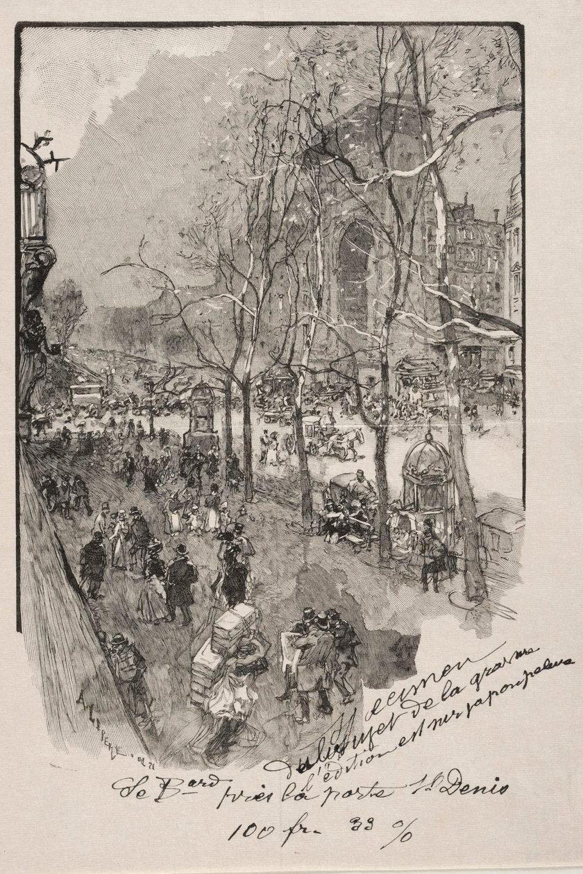 Boulevards, poblíž Porte St. Denis. od Auguste Louis Lepère