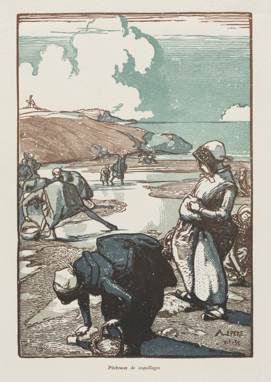 Pastorek Fisherwomen, Saint-Jean-de-Mont od Auguste Louis Lepère