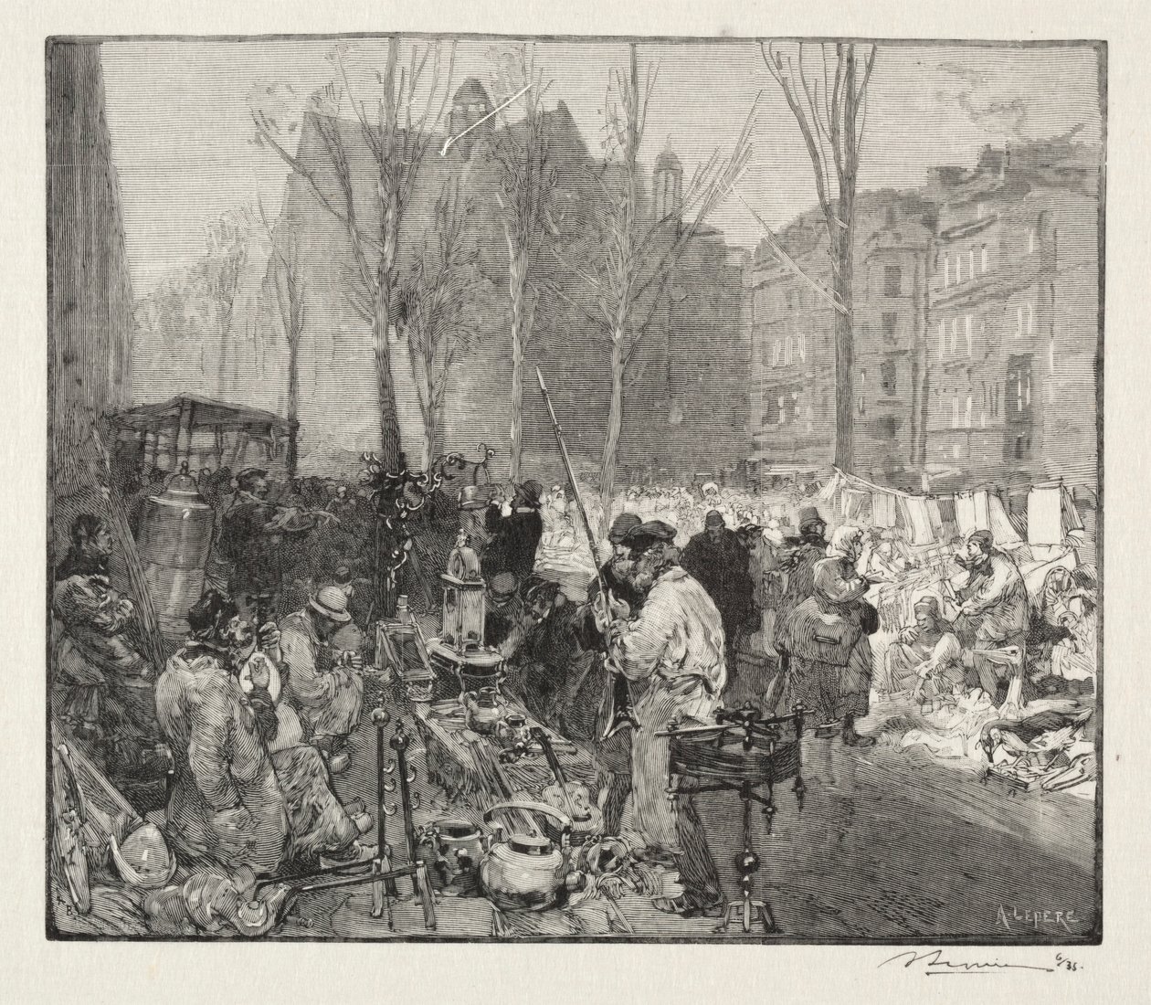 Trh se šrotem. od Auguste Louis Lepère