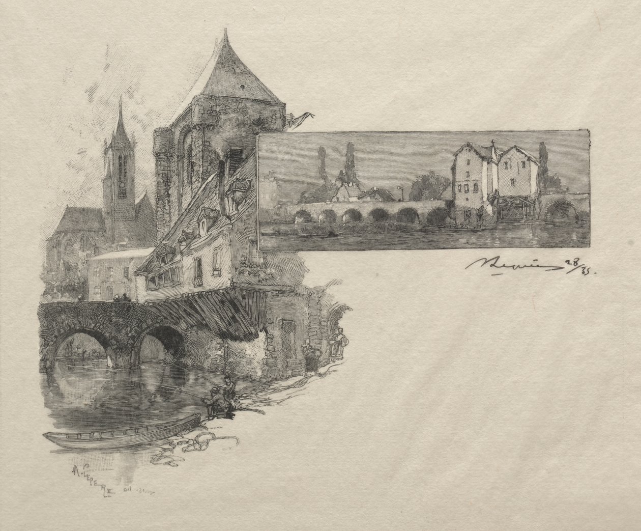 Moret - tříslový mlýn od Auguste Louis Lepère