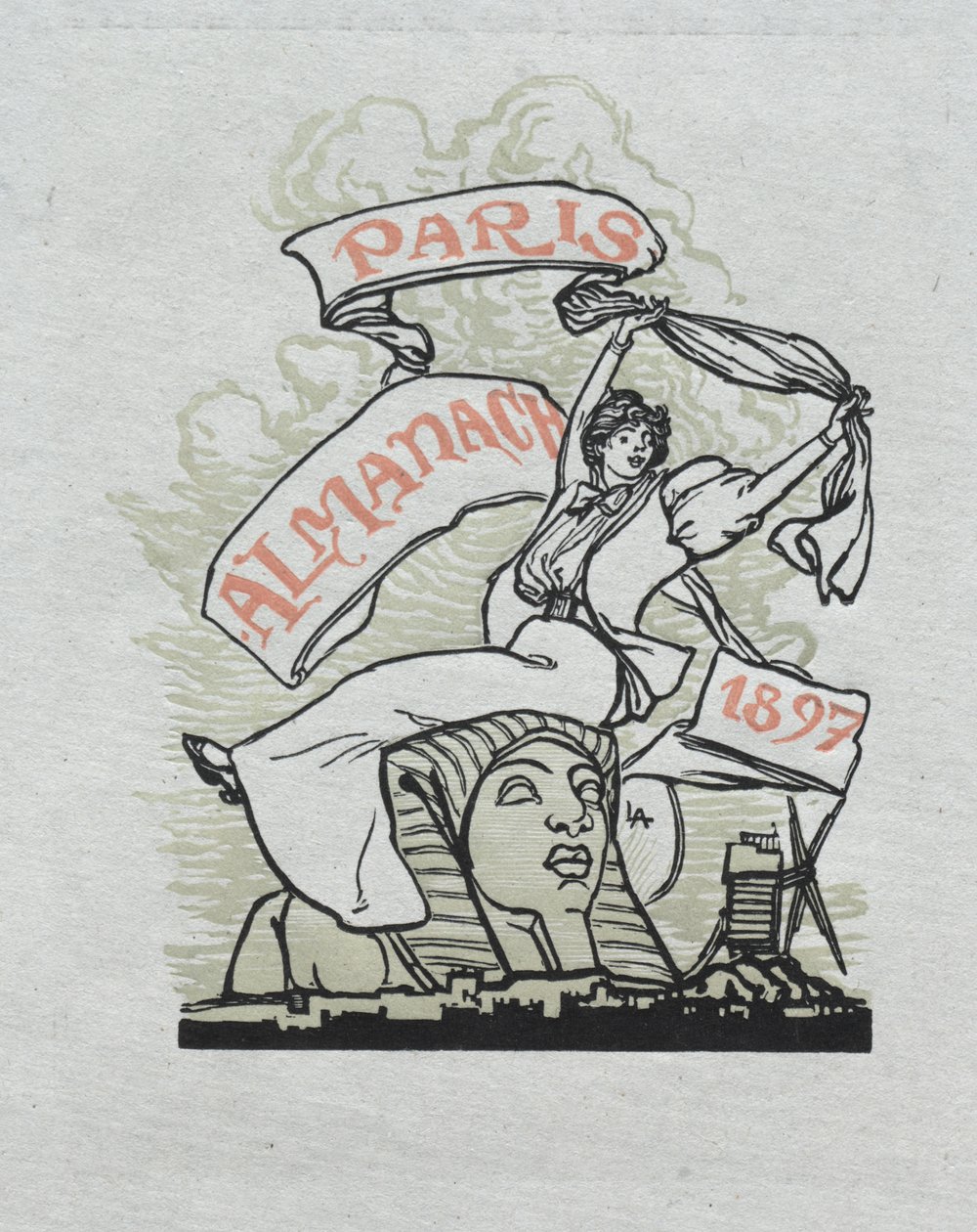 Pařížský almanach, 1897: Zadní strana obálky od Auguste Louis Lepère