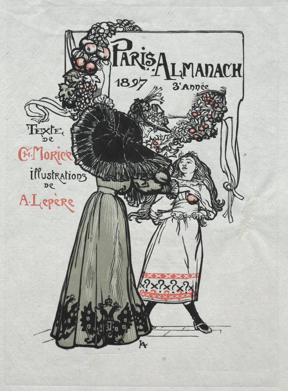 Pařížský almanach, 1897: Obálka od Auguste Louis Lepère