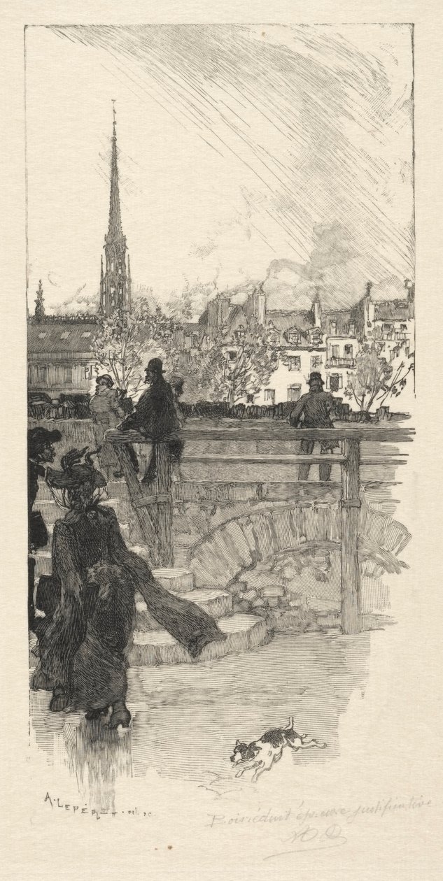 Quai des Grands Augustins, Paříž od Auguste Louis Lepère