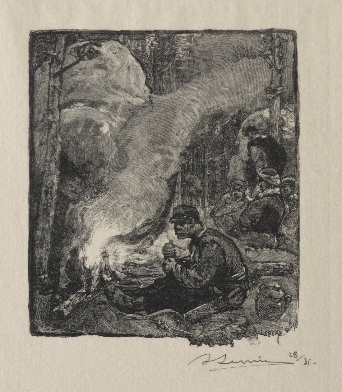 Dřevorubecké jídlo od Auguste Louis Lepère