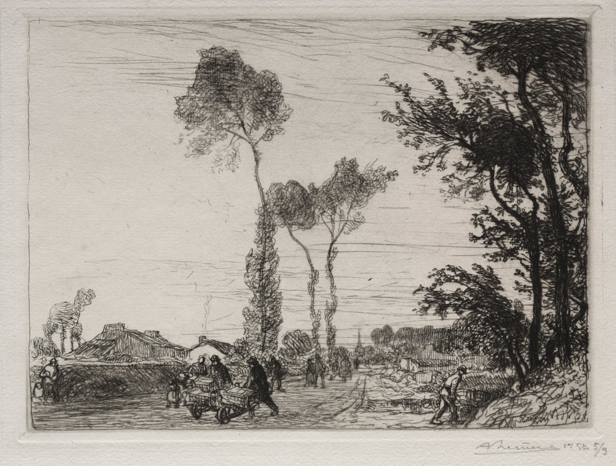 Návrat z trhu St. Jean-de-Mont od Auguste Louis Lepère