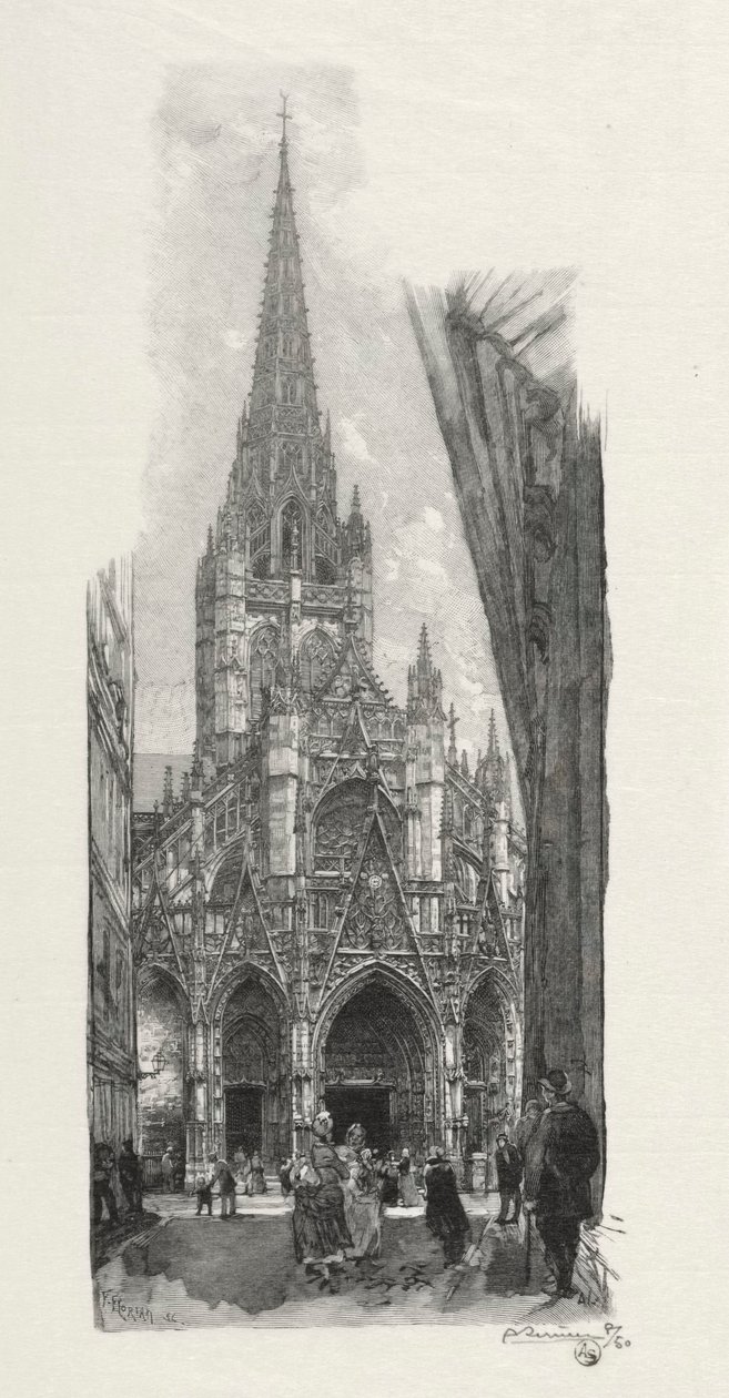 Ilustrovaný Rouen: Kostel Saint Maclon, 1896. od Auguste Louis Lepère