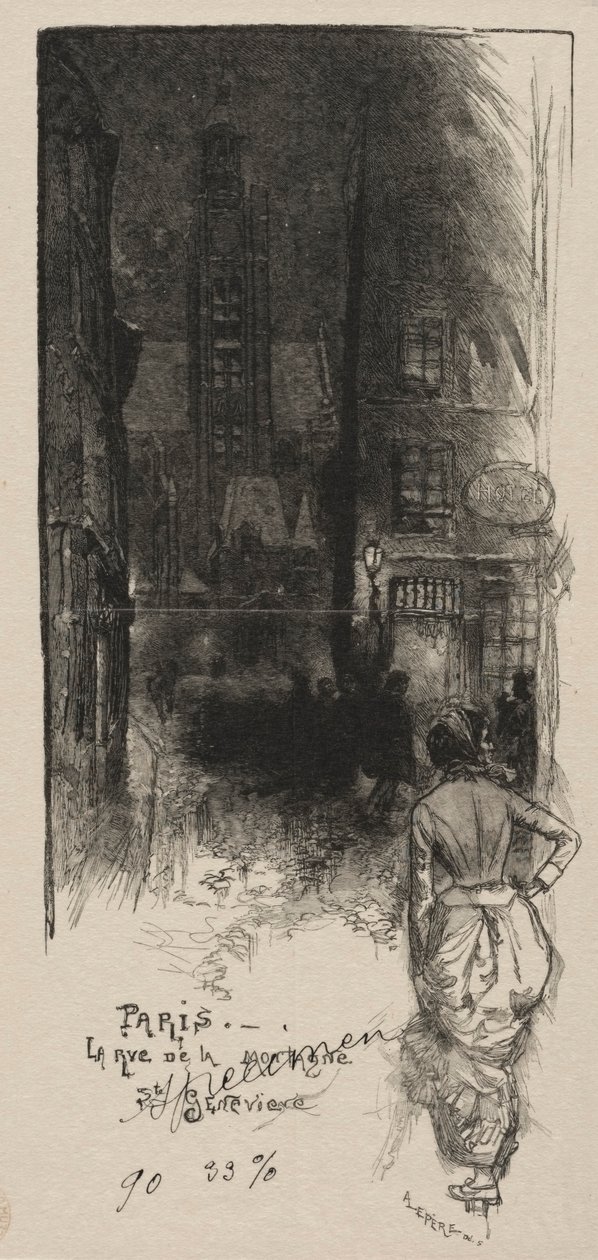 Rue de la Montagne, St. Genevieve od Auguste Louis Lepère