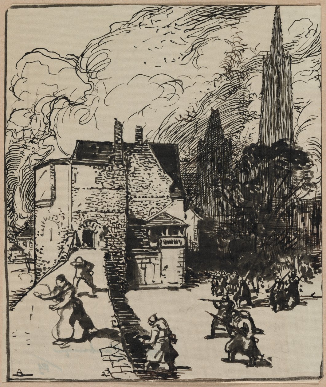Obléhání Maubeuges od Auguste Louis Lepère