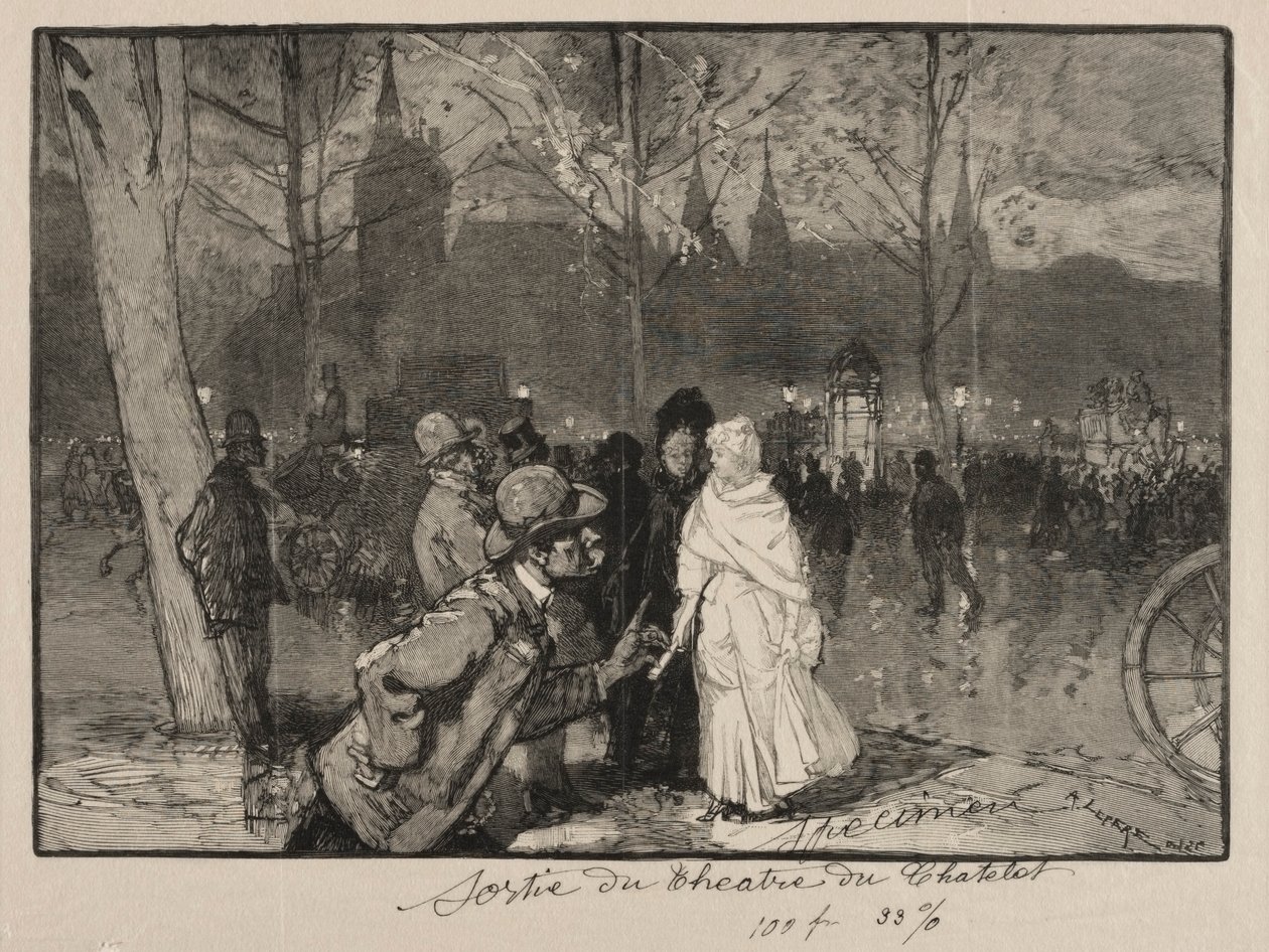 Odchod z divadla Chatelet od Auguste Louis Lepère